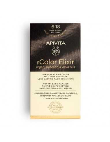 APIVITA COLOR ELIXIR N 6.18 RUBIO OSCURO CENIZA PERLADO