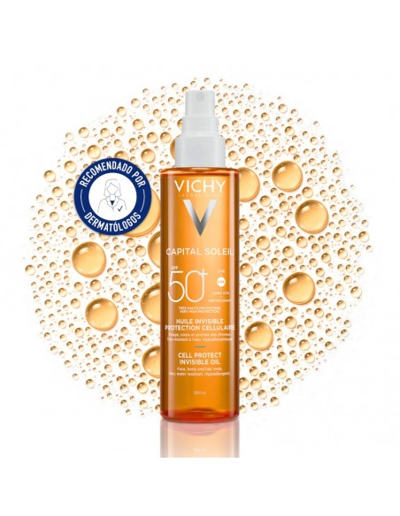 VICHY CAPITAL SOLEIL ACEITE INVISIBLE CELL PROTECT SPF 50+ 200ML