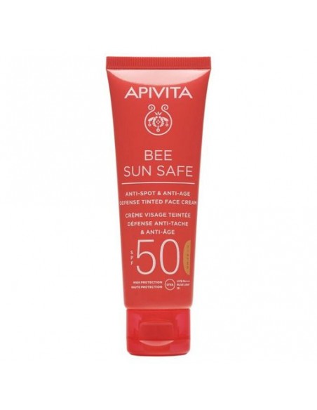APIVITA BEE SUN SAFE CREMA ANTIEDAD Y ANTIMANCHAS CON COLOR SPF50 50ML