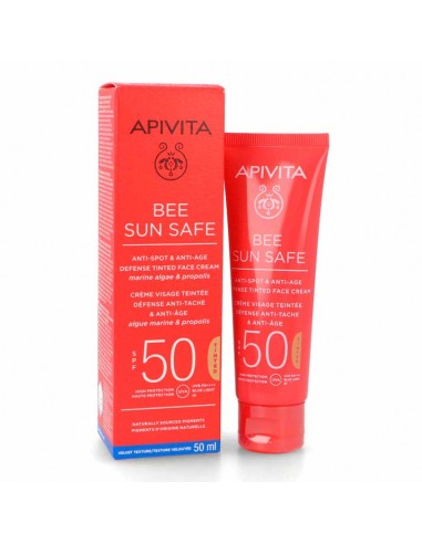 APIVITA BEE SUN SAFE CREMA ANTIEDAD Y ANTIMANCHAS CON COLOR SPF50 50ML