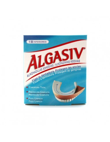 ALGASIV ALMOHADILLAS ADHESIVAS PRÓTESIS 18 UNIDADES INFERIORES