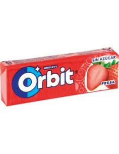 ORBIT CHICLE SABOR FRESA ÁCIDA 10 PIEZAS