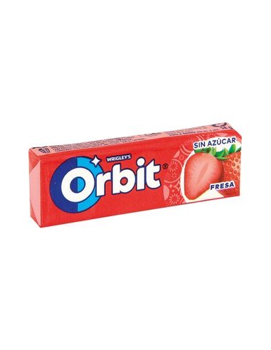 ORBIT CHICLE SABOR FRESA ÁCIDA 10 PIEZAS