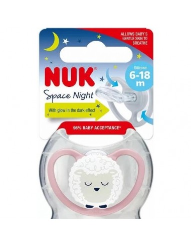 NUK Space Night Chupete Silicona 6-18...