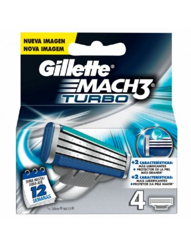 GILLETTE MACH-3 TURBO RECAMBIO 4U