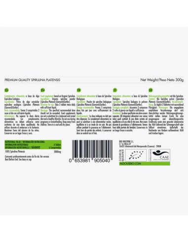 ALDOUS ESPIRULINA ECOLÓGICA 600COMP...