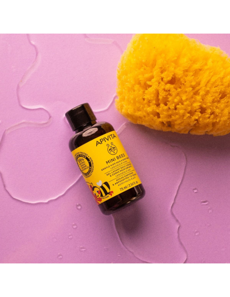 APIVITA MINI BEES FORMATO DE VIAJE GEL CHAMPÚ SUAVE PARA NIÑOS 75ML