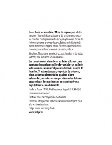 SOLGAR VITAMINA B12  1000 MICROGRAMOS...