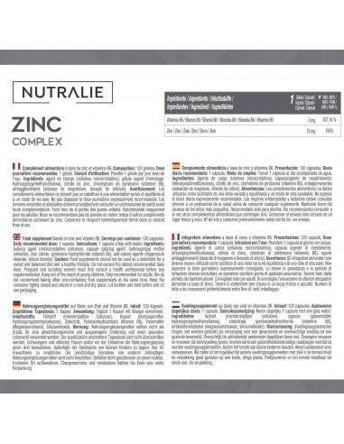 NUTRALIE ZINC  120 CAPSULAS