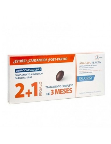DUCRAY ANACAPS REACTIV CAB/UÑAS 90 CAP