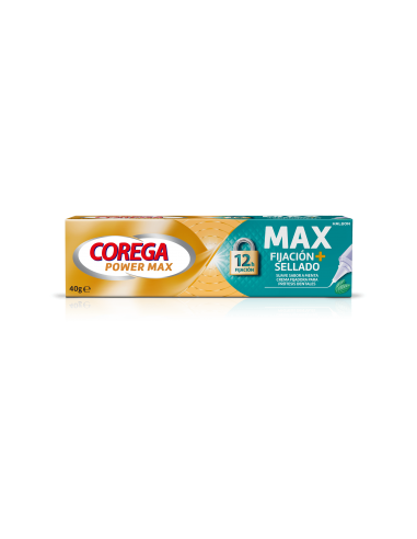 COREGA MAX FIJACION Y SELLADO CREMA ADHESIVA DENTAL SABOR MENTA 40G