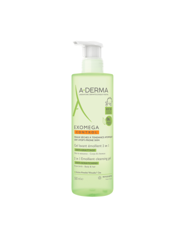 A-DERMA EXOMEGA CONTROL GEL LIMPIADORA 2 EN 1 ANTI-IRRITACIÓN 500ML
