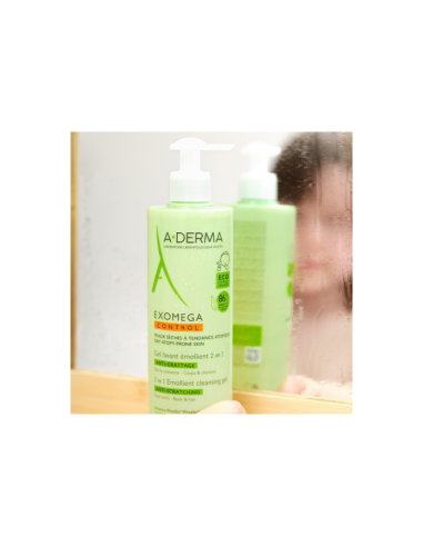 A-DERMA EXOMEGA CONTROL GEL LIMPIADORA 2 EN 1 ANTI-IRRITACIÓN 500ML