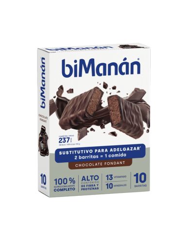 BIMANÁN BARRITAS SUSTITUTIVA DE CHOCOLATE FONDANT 10UND 31GRS