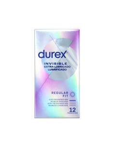 DUREX PRESERVATIVOS INVISIBLE EXTRA LUBRICADO 12UDS
