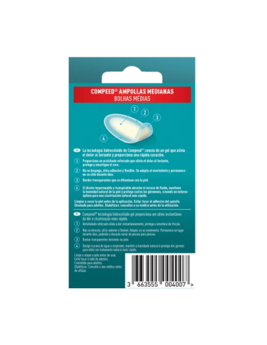 COMPEED AMPOLLAS TALLA MEDIANA PACK AHORRO 10UDS