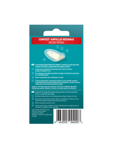 COMPEED AMPOLLAS TALLA MEDIANA PACK AHORRO 10UDS