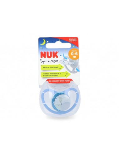 NUK CHUPETE SILICONA SPACE NIGTH 0-6...