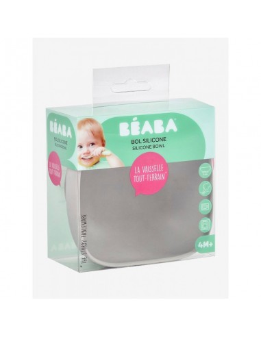 Béaba Bol de Silicona con Ventosa Gris