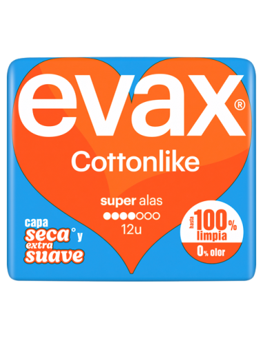 EVAX COTTONLIKE COMPRESAS SUPER CON ALAS 12UDS